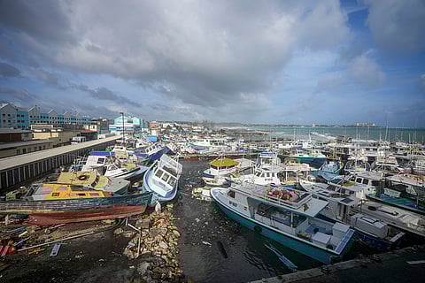 View of damaged vessels